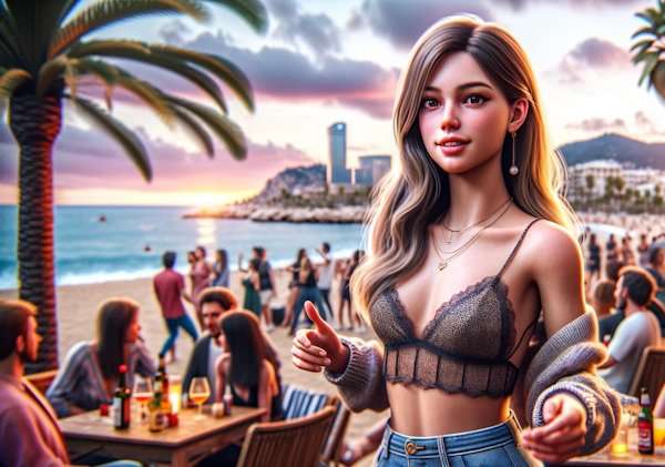 Nightlife in Barcelona, Spain