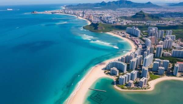 Aerial view of Honolulu and Waikiki showing the layout of the city - helpful orientation for our Oahu itinerary Aerial view of Honolulu and Waikiki showing the layout of the city - helpful orientation for our Oahu itinerary