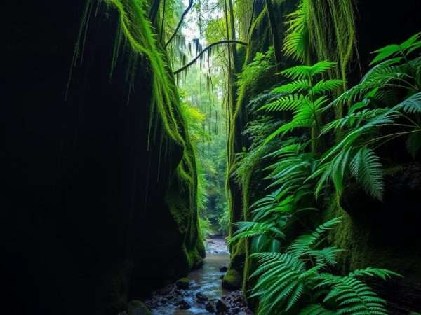 Fern Canyon in Prairie Creek Redwoods State Park, a hidden gem with walls covered in ferns Fern Canyon in Prairie Creek Redwoods State Park, a hidden gem with walls covered in ferns
