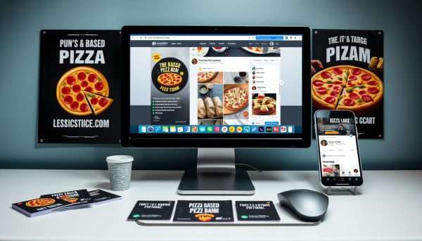 Pizza restaurant marketing materials with pun-based slogans Pizza restaurant marketing materials with pun-based slogans
