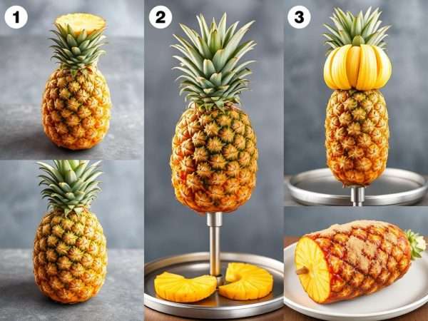 Step-by-step preparation of roticcorie fruit pineapple Step-by-step preparation of roticcorie fruit pineapple