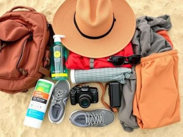Beach essentials for Kauai including reef-safe sunscreen and hiking gear