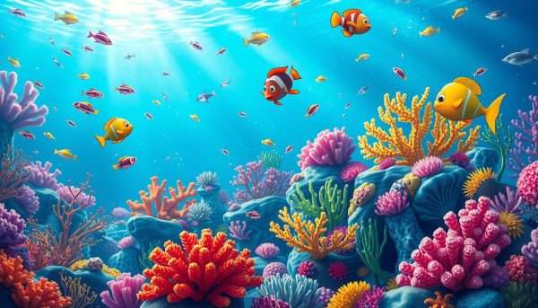 Colorful underwater scene inspired by Disney's The Little Mermaid Colorful underwater scene inspired by Disney's The Little Mermaid