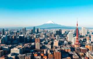 Tokyo skyline view with Mount Fuji in the background for 5 day Tokyo itinerary planning