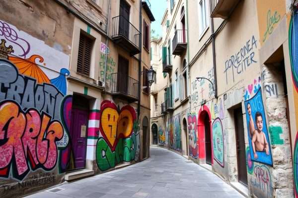Colorful street art in Salerno's Fornelle District Colorful street art in Salerno's Fornelle District