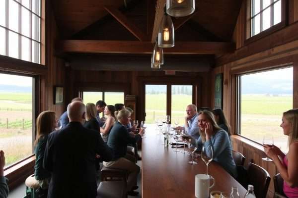 Wine tasting room with vineyard views in Skagit Valley Wine tasting room with vineyard views in Skagit Valley