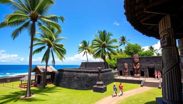 Pu'uhonua O Honaunau National Historical Park adjacent to Two Step Beach