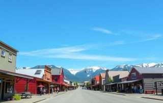 Talkeetna Alaska with view of Denali mountain in the background