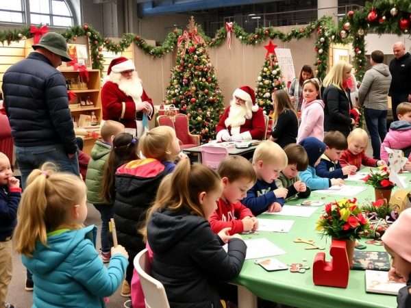 Children enjoying activities at the Grand Rapids Christmas Market Children enjoying activities at the Grand Rapids Christmas Market