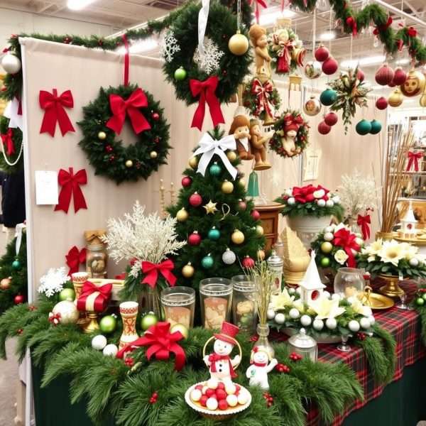 Christmas decorations and ornaments at the Dulles Expo Christmas Market