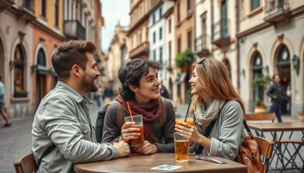 Couple exploring an affordable urban destination, representing low-budget vacation ideas for couples Couple exploring an affordable urban destination, representing low-budget vacation ideas for couples