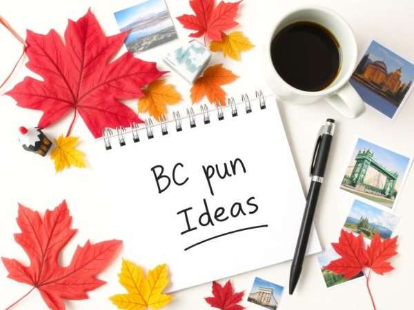 Creative writing setup with British Columbia themes Creative writing setup with British Columbia themes