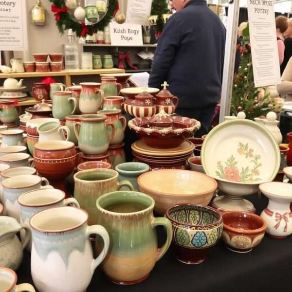 Handcrafted pottery and ceramics at the Dulles Expo Christmas Market
