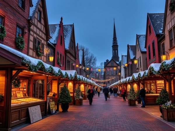 Historic Bethlehem Pennsylvania with Christmas markets and decorations Historic Bethlehem Pennsylvania with Christmas markets and decorations