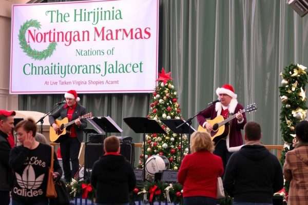Live holiday music performance at the Dulles Expo Christmas Market