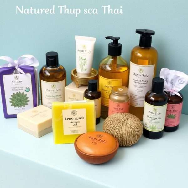 Natural Thai spa products including herbal soaps and massage oils Natural Thai spa products including herbal soaps and massage oils