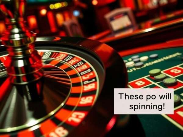 Roulette wheel spinning with chips placed on betting table Roulette wheel spinning with chips placed on betting table