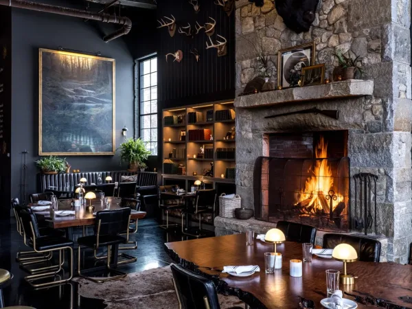 Drinks at a Fireplace Bar, date night ideas in Portland