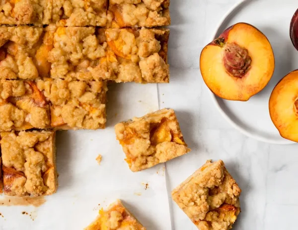 Peach Cobbler Bars, picnic food