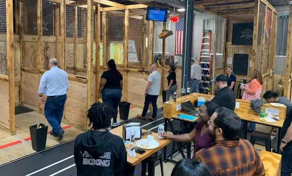 Ax Throwing at Shield N Sheath, date night ideas in Richmond