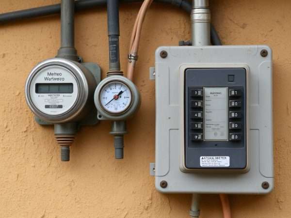 Mexican utility meters and electrical panel representing utility costs in Mexico 2026