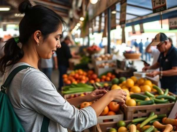 Person shopping at local Mexican market showing money-saving tips for cost of living in Mexico 2026