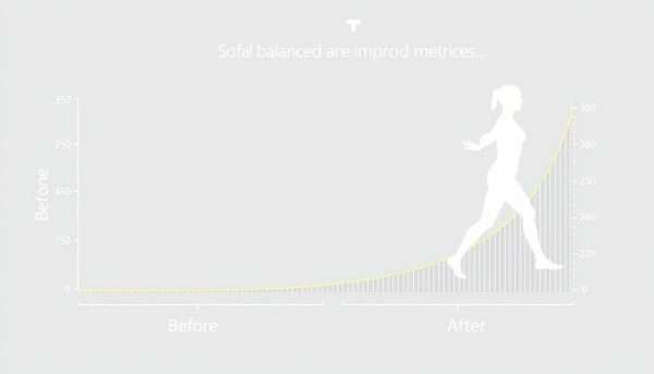 Scientific graph showing improved balance metrics after tai chi walking practice Scientific graph showing improved balance metrics after tai chi walking practice