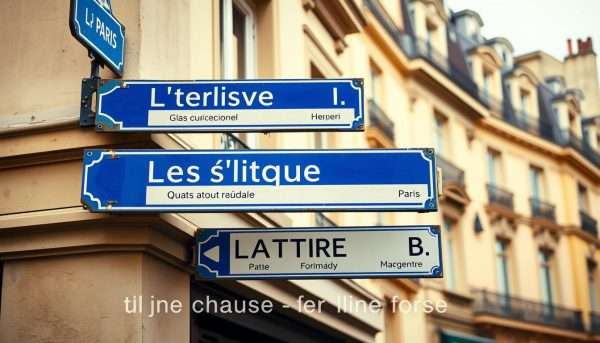 Street sign in Paris with French words and pun overlay Street sign in Paris with French words and pun overlay