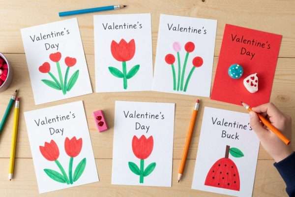 Homemade Valentine's Day cards with kid-friendly puns and small attached treats Homemade Valentine's Day cards with kid-friendly puns and small attached treats