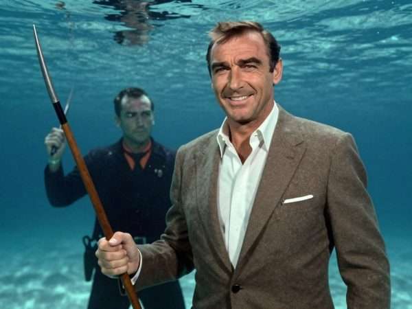 James Bond in Thunderball making a pun after defeating a villain James Bond in Thunderball making a pun after defeating a villain