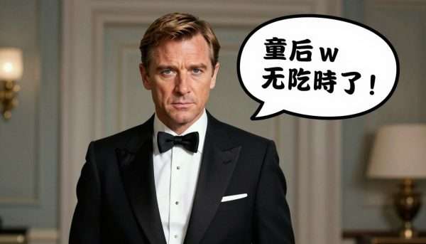 James Bond in tuxedo with speech bubble containing a pun James Bond in tuxedo with speech bubble containing a pun