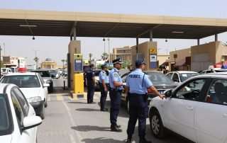 Egyptian security checkpoint near tourist area showing increased security measures for travel safety in Egypt
