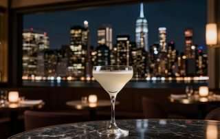best lounges in nyc skyline view with cocktails