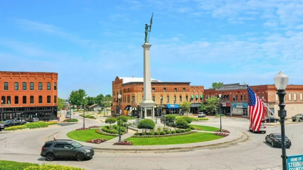 Angola, small towns in Indiana