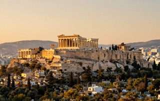 Athens ruins panoramic view of the Acropolis