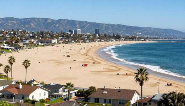 Beautiful Los Angeles coastline showcasing multiple beaches Beautiful Los Angeles coastline showcasing multiple beaches