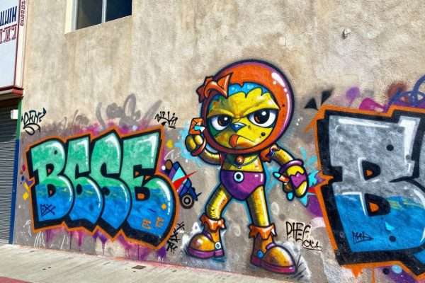 Colorful street art murals on Venice Beach walls Colorful street art murals on Venice Beach walls