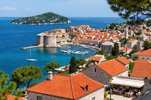 Croatia Dalmatian coast with historic towns and Adriatic Sea Croatia Dalmatian coast with historic towns and Adriatic Sea