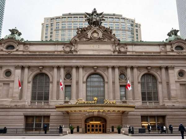 Fairmont Royal York historic hotel facade in downtown Toronto Fairmont Royal York historic hotel facade in downtown Toronto