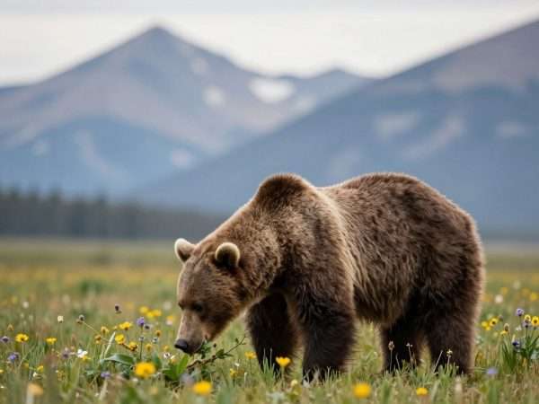 Grizzly bear in Canadian Rockies wilderness Grizzly bear in Canadian Rockies wilderness