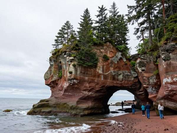 Hopewell Rocks at low tide showing flowerpot rock formations in Bay of Fundy Hopewell Rocks at low tide showing flowerpot rock formations in Bay of Fundy