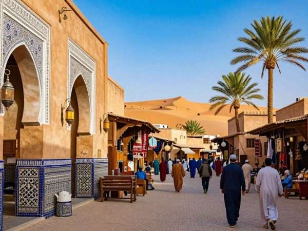 Morocco medina streets and desert landscapes in comfortable May weather Morocco medina streets and desert landscapes in comfortable May weather