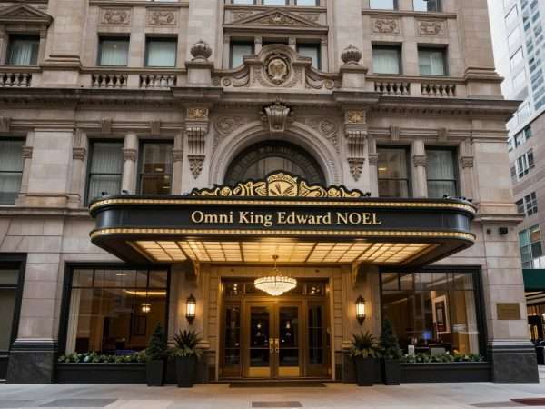 Omni King Edward Hotel elegant entrance in Financial District Omni King Edward Hotel elegant entrance in Financial District