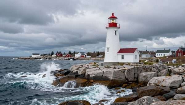Peggy's Cove lighthouse on rocky Atlantic coast of Nova Scotia Peggy's Cove lighthouse on rocky Atlantic coast of Nova Scotia