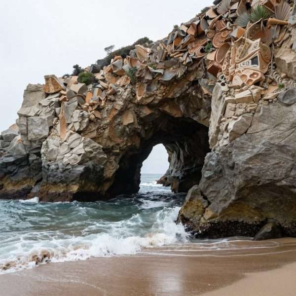 Sea caves at Point Dume accessible during low tide Sea caves at Point Dume accessible during low tide