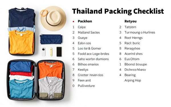 complete thailand packing checklist flatlay complete thailand packing checklist flatlay