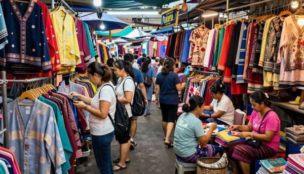 thailand clothing market shopping scene thailand clothing market shopping scene