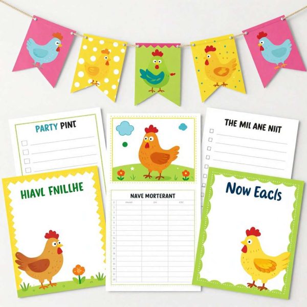 Printable chicken pun materials for parties Printable chicken pun materials for parties