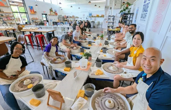 Pottery Workshop at Trade Oak Cliff, date night ideas in Dallas