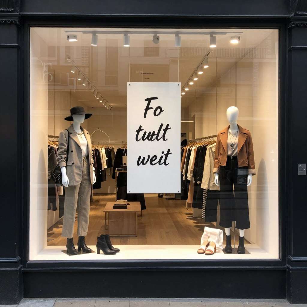 Boutique shop window with creative display Boutique shop window with creative display